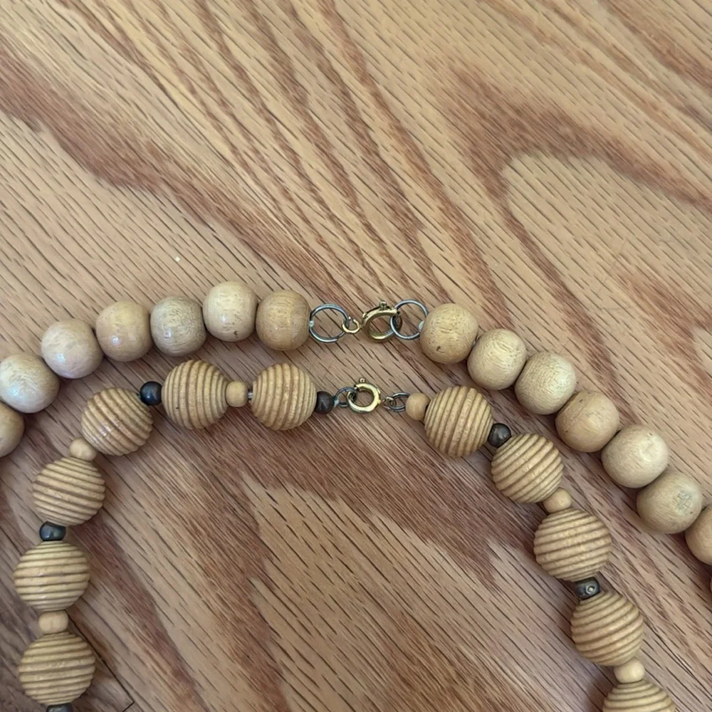 Vintage Wooden Bead Necklaces - Picture 3 of 5